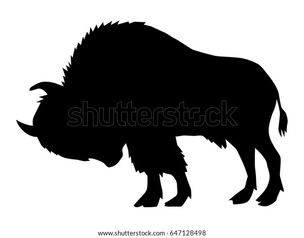 Silhouette Buffalo Side View Stock Vector (Royalty Free) 647128498