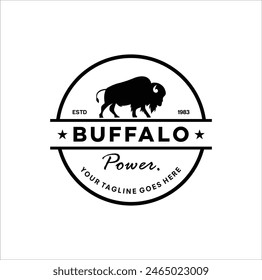 Silhouette buffalo vector icon illustration design