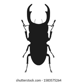 Silhouette of bug isolated on white background. Vector illustration