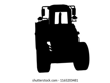 silhouette of building bulldozer vector