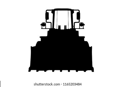 silhouette of building bulldozer vector