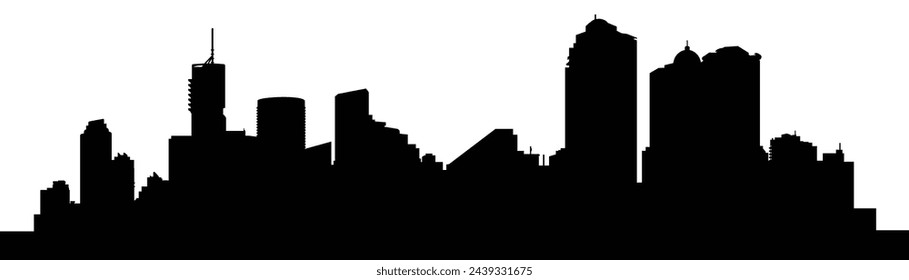 Silueta Construcción de la obra con grúas ilustración vectorial