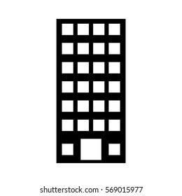 silhouette building line sticker image icon, vector illustration