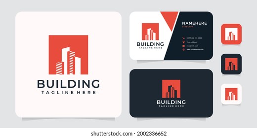 Silhouette building logo vector concept. Logo can be used for icon, brand, identity, construction, property, real estate, and apartment