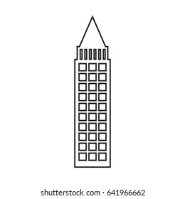 silhouette of building skyscraper with cusp triangle vector illustration