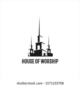 Silhouette Building Tower For Logo Design House Of Worship