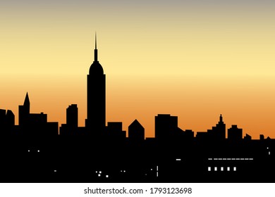 silhouette of building vector illustration template