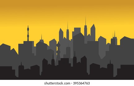 Silhouette Buildings Stock Vector (Royalty Free) 395364763 | Shutterstock