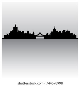 Silhouette buildings vector
