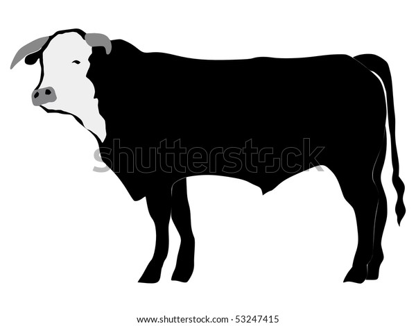 Silhouette Bull Stock Vector (Royalty Free) 53247415