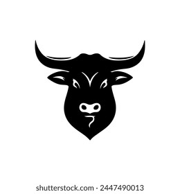 
silhouette of a bull head side view