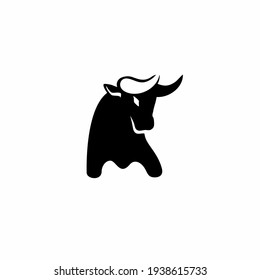 Silhouette Bull logo vector illustration design