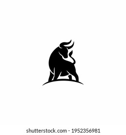 Silhouette Bull Logo Vector Illustration Design Stock Vector (Royalty ...