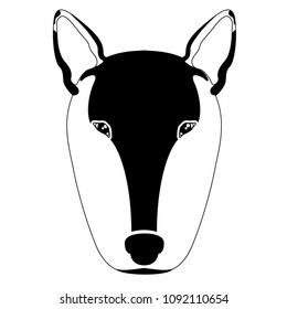 Silhouette of a bull terrier avatar