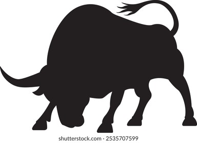 The silhouette of bull vector art
