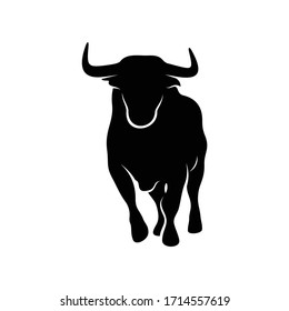 Silhouette Bull vector illustration design with black and white colour,creative and simple design