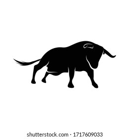 Silhouette Bull vector illustration design with black and white colour,simple and creative design