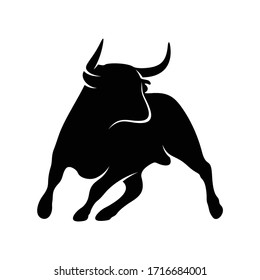 Silhouette Bull vector illustration design,creative and simple design