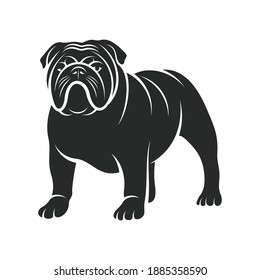 Silhouette Bulldog vector illustration with black colour, creative design