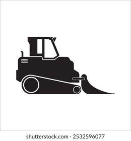 SILHUETA BULLDOZER ÍCONE VETOR ILUSTRAÇÃO SÍMBOLO DESIGN