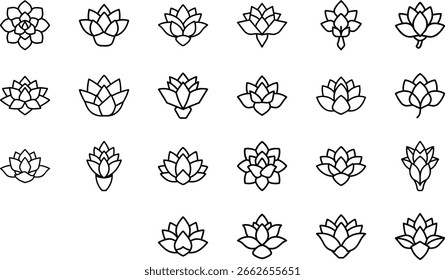 Silhouette bundle of  leaves and flower combinations on white background for design, decoration, and digital art