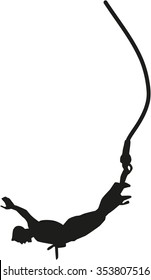 Silhouette of bungee jumping