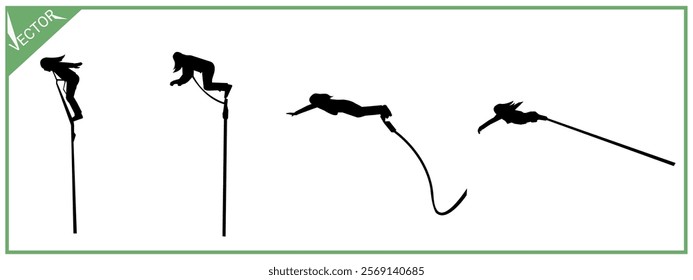 Silhouette of bungee jumping. Vector illustration design.