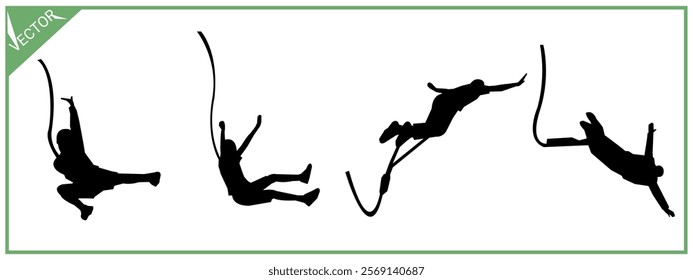 Silhouette of bungee jumping. Vector illustration design.