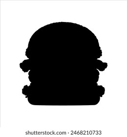 Silhouette of burger isolated on white background. Burger icon vector illustration design.