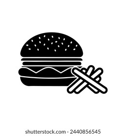 silhouette of a burger side view