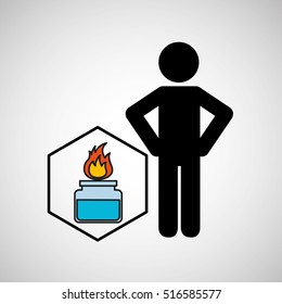 silhouette  burner laboratory vector illusration eps 10