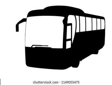 silhouette of bus vector