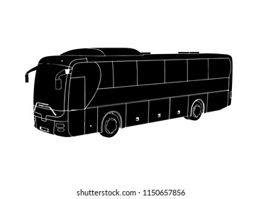 Silhouette Bus Vector Stock Vector (Royalty Free) 1150657856 | Shutterstock