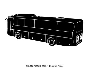 silhouette of bus vector