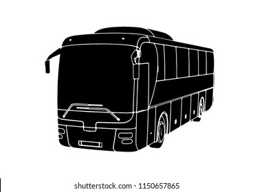 silhouette of bus vector