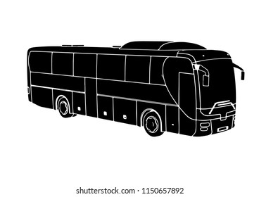 Silhouette Bus Vector Stock Vector (royalty Free) 1150657892 