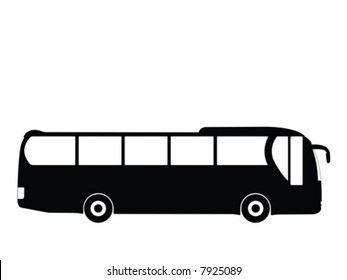 Silhouette a bus, vector illustration