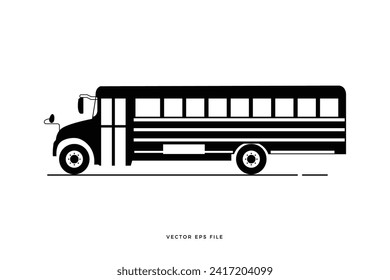 Silhouette of a bus which is usually used for public and company transportation