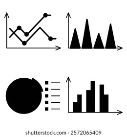 Silhouette of Business Infographic Elements and Charts