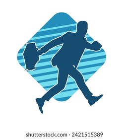 Silhouette of a business man carrying a briefcase