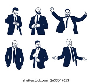 silhouette business man collection set