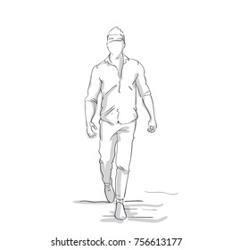 Man Walking Drawing Images Stock Photos Vectors