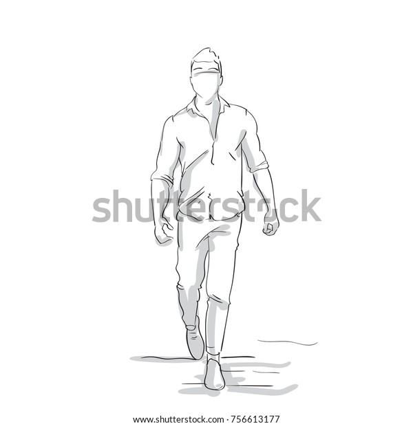 Silhouette Business Man Making Step Forward Stock Image