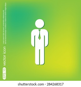 the silhouette of a business man in a tie