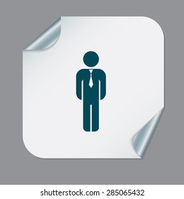 the silhouette of a business man in a tie