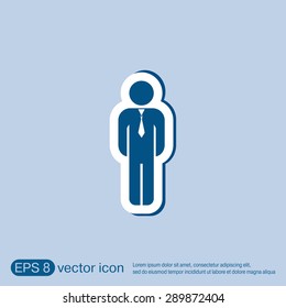 the silhouette of a business man in a tie