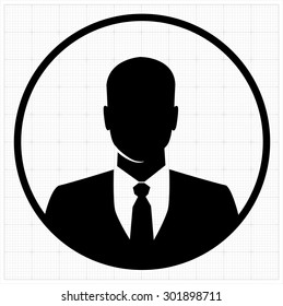 silhouette business man. vector illustration