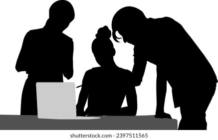 silhouette business man vector on white background