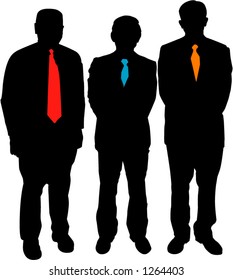 Silhouette de hombres de negocios