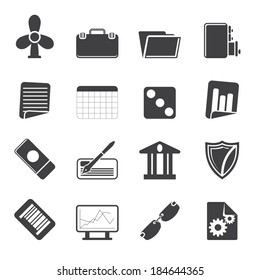 Silhouette Business and Office Icons - Vector Icon Set 2